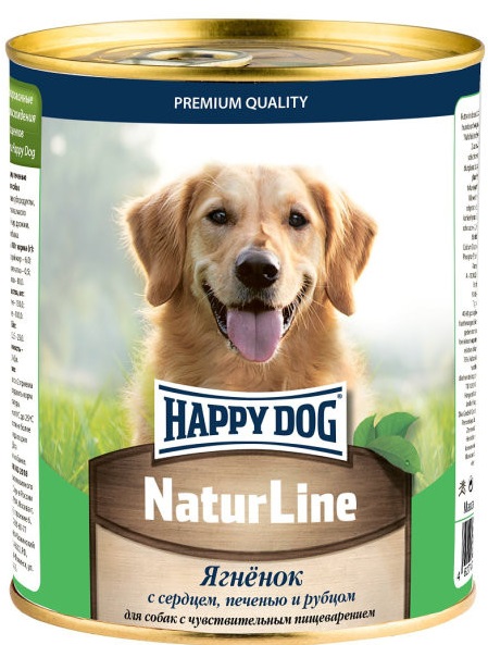 Корм для собак Happy dog natur line 970 г бан. ягненок с сердцем,печенью и рубцом