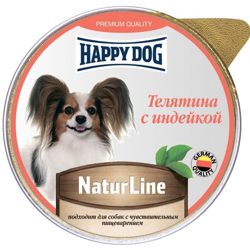 Корм для собак Happy dog natur line паштет 125 г телятина с индейкой