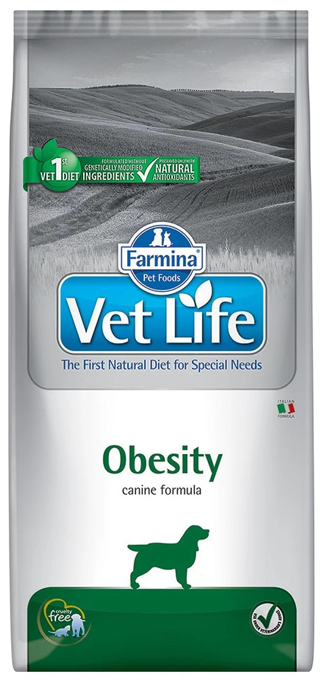 Корм для собак с ожирением Farmina vet life dog obesity снижение веса 2 кг