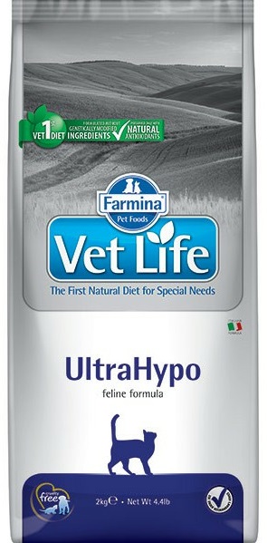Корм ультрагипоаллергенный для кошек Farmina vet life cat ultrahypo 2 кг
