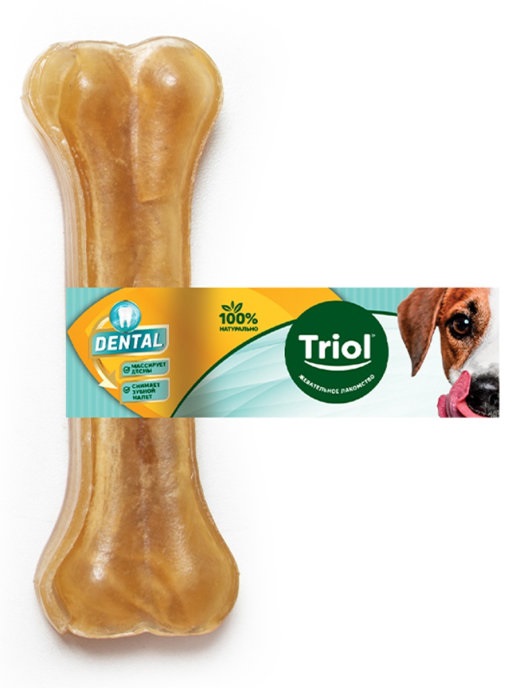 Косточка жевательная для собак Triol dental 20 г 7.5см n1