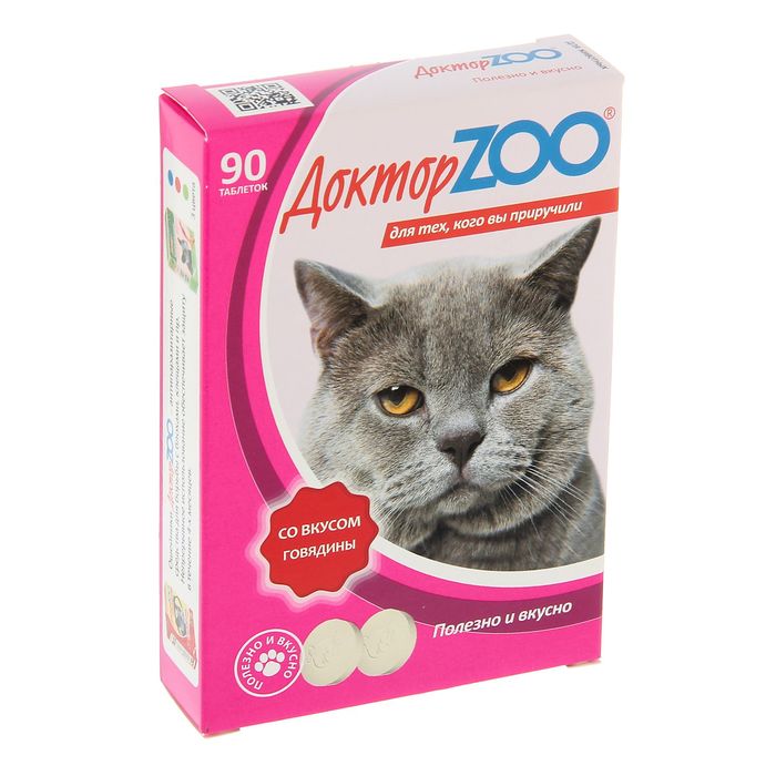 Лакомство витаминное для кошек Доктор зоо n90 говядина