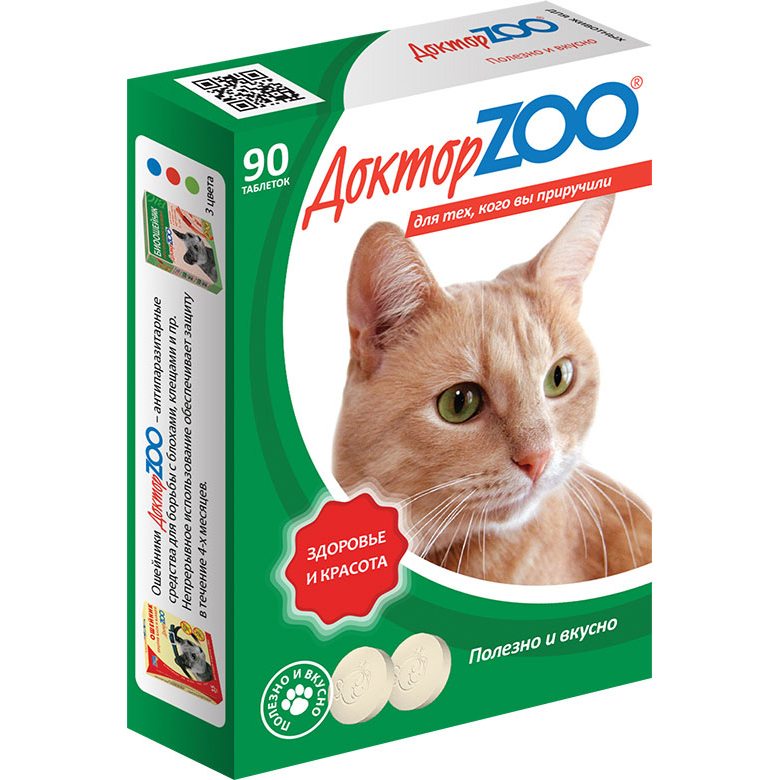 Лакомство витаминное для кошек Доктор зоо здоровье и красота n90