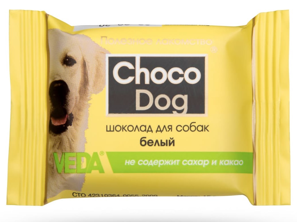 Лакомство для собак Choco dog 15 г белый шоколад