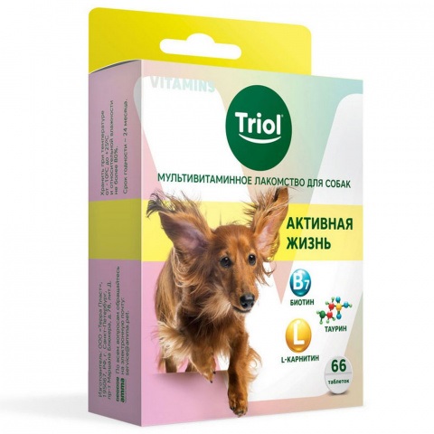 Лакомство мультивитаминное для собак Triol активная жизнь 33 г n66