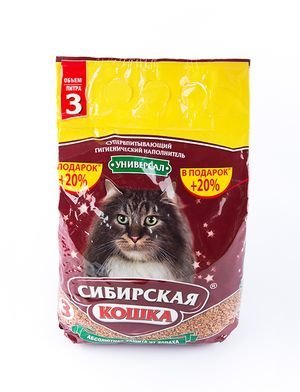 Наполнитель впитывающий для кошачьего туалета Сибирская кошка универсал 3 л акция