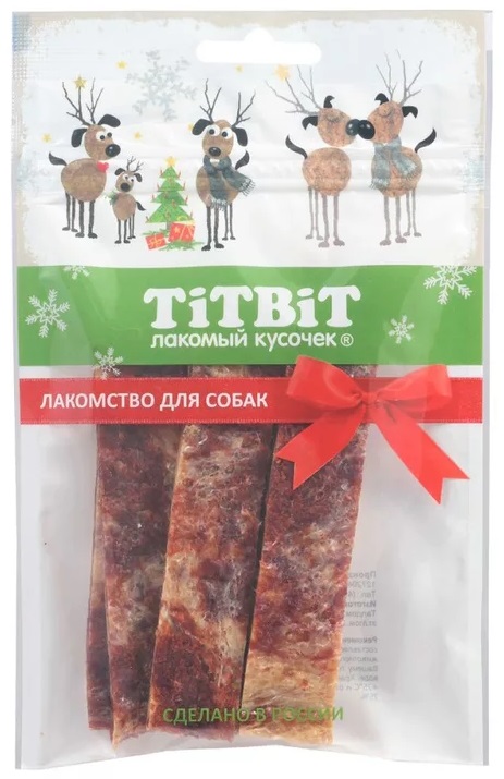 Стейки мраморные для собак Титбит новогодняя коллекция 80 г из говядины