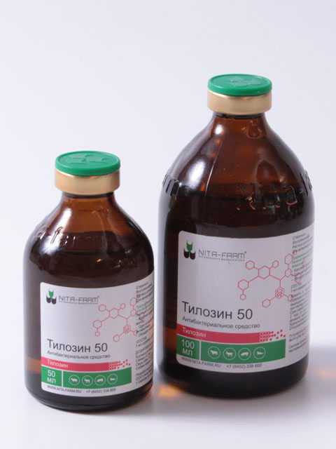 Тилозин-50 р-р д/и 5 % 50 мл фл n1