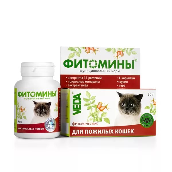 Фитомины таб для пожилых кошек 50 г n100