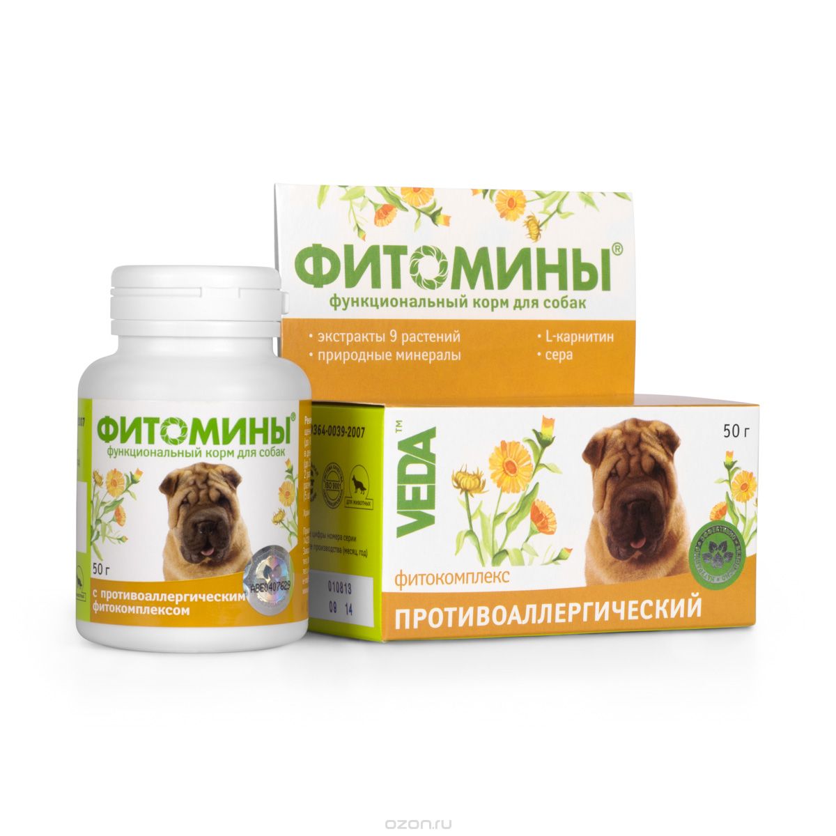 Фитомины таб для собак 50 г n100 с противоаллергическим фитокомплексом