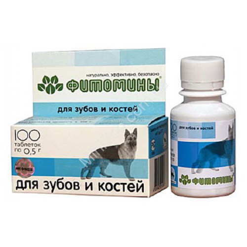 Фитомины таб для собак 50 г n100 с фитокомплексом для зубов и костей
