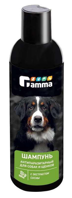 Шампунь антипаразитарный для собак и щенков Гамма 250 мл с экстрактом трав