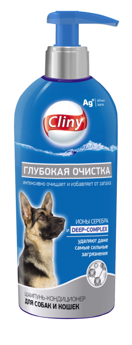 Шампунь-кондиционер для кошек и собак Cliny глубокая очистка 300 мл
