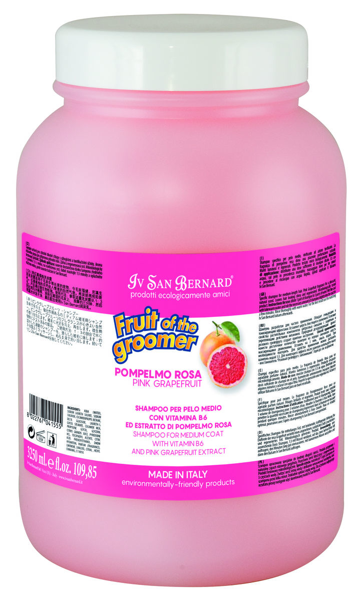 Шампунь для шерсти средней длины Iv san bernard fruit of the groomer pink grapefruit 500 мл с витаминами