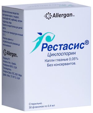 Рестасис капли гл 0,05% 4 мл N 30