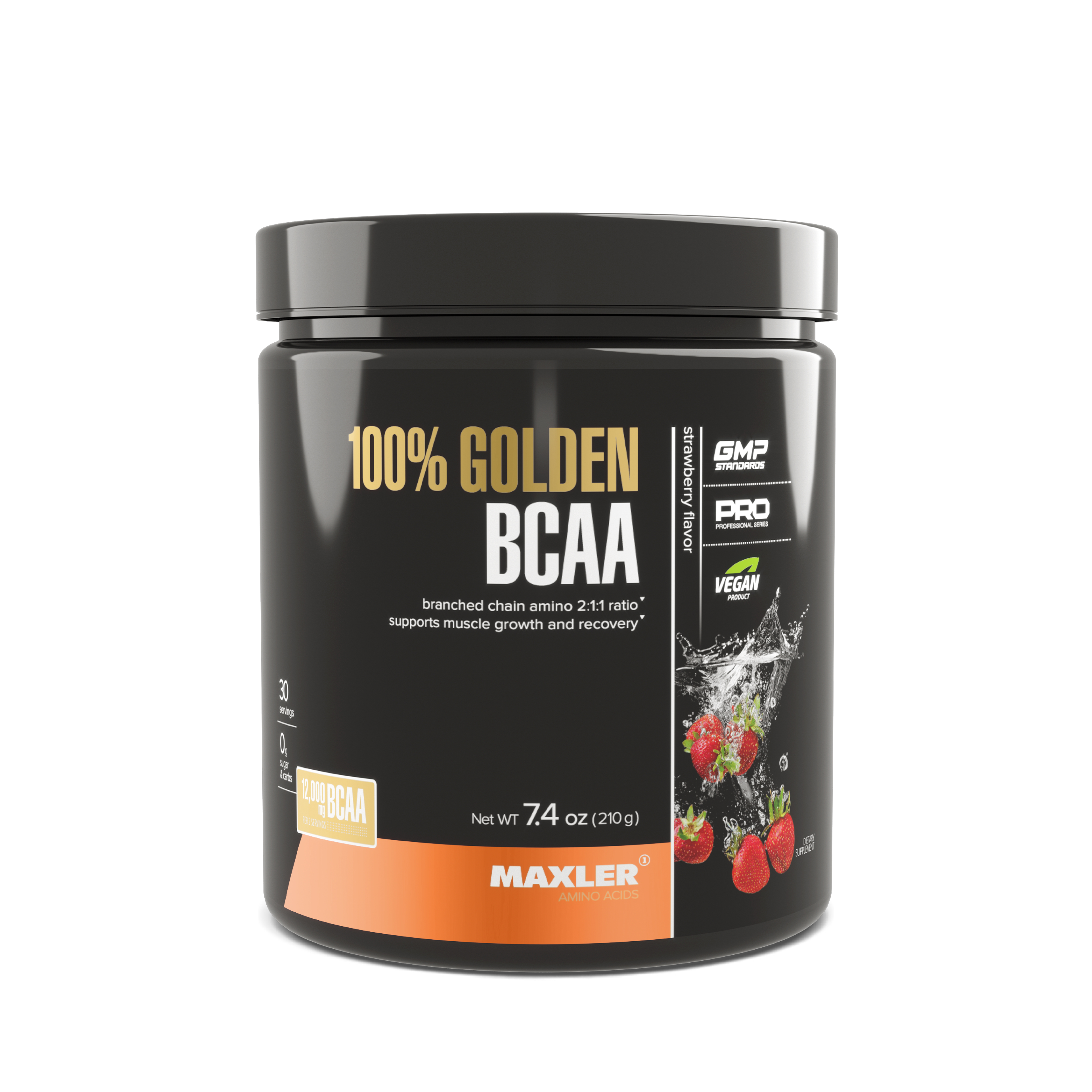 Maxler 100% Golden Аминокислоты BCAA 2:1:1 клубника 210г