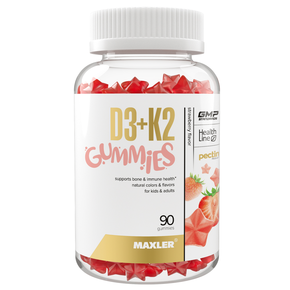 Maxler Gummies Кальций +Д3 пастилки жевательные д/детей клубника N 90