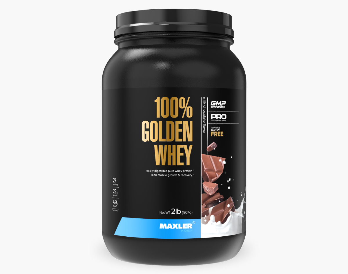 Maxler  Golden Whey 2 lb протеин сывороточный молочный шоколад 907г N1