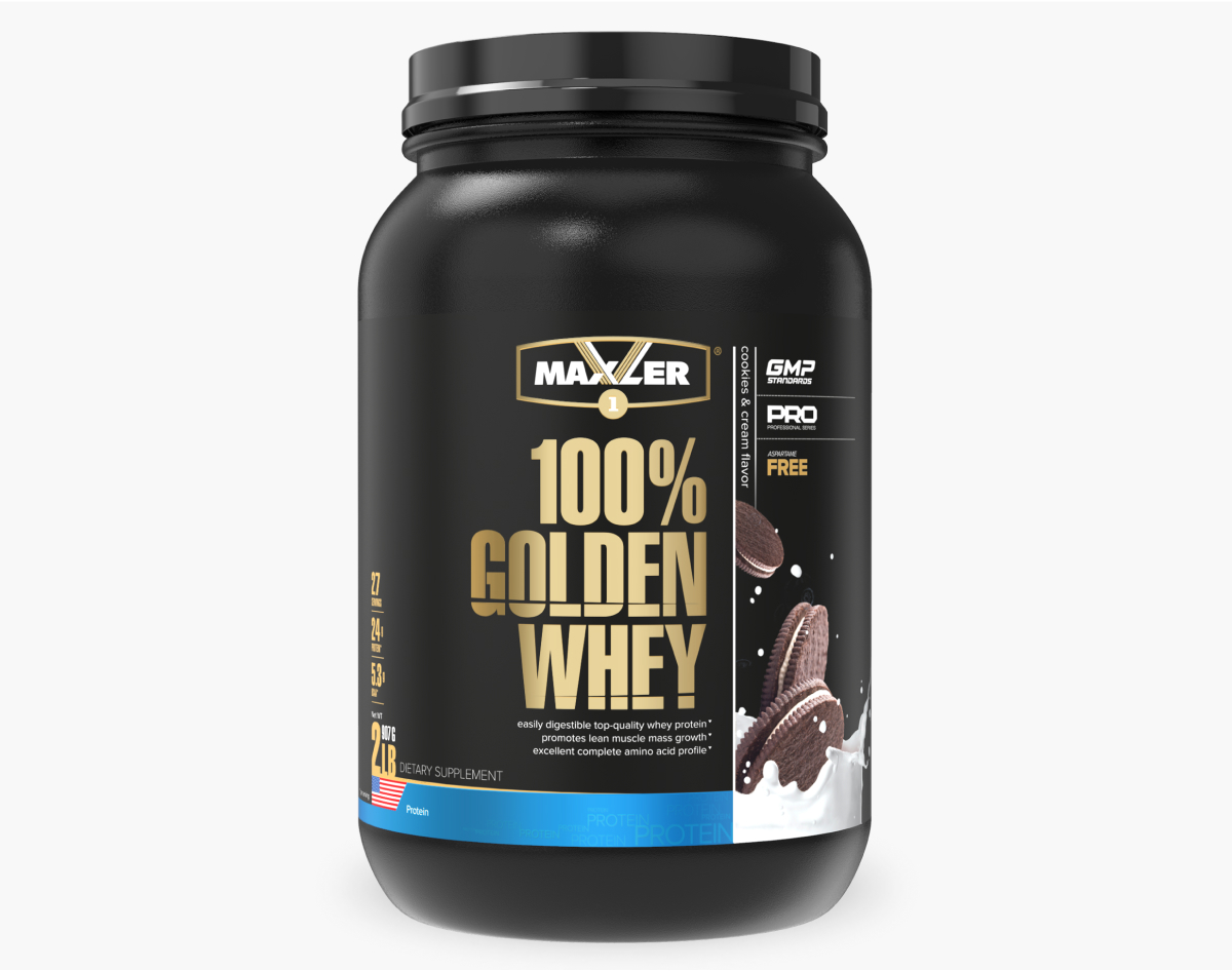 Maxler  Golden Whey 2 lb протеин сывороточный печенье- крем 907г N1