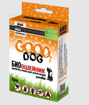 Good dog биоошейник для собак антипаразитарный черный 65см