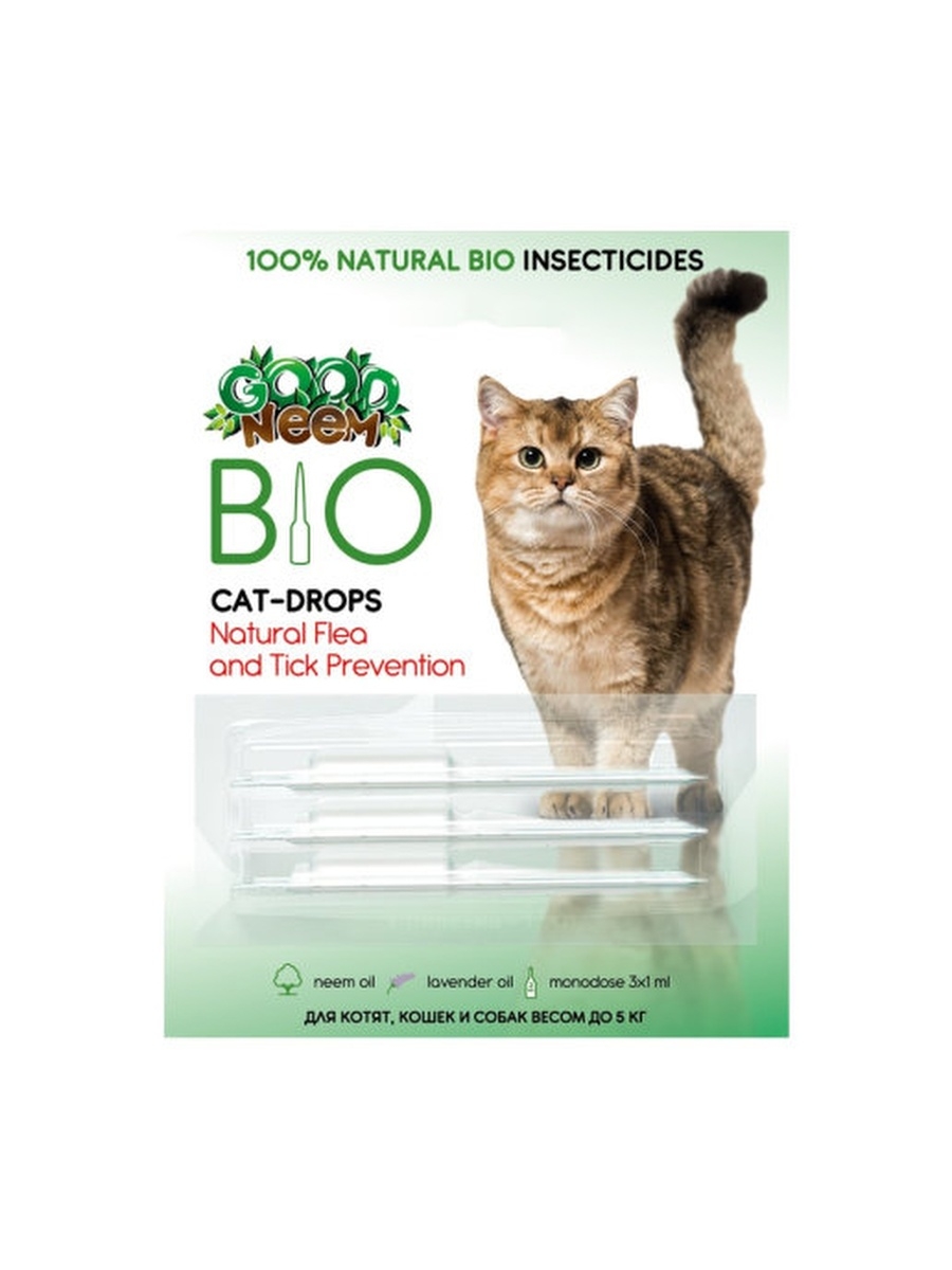 Good neem био-капли антипаразитарные для кошек и котят от блох и клещей 1 мл n3