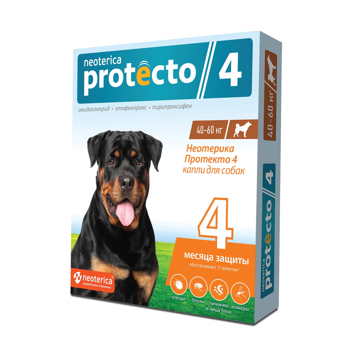 Protecto neoterica капли для собак 40-60кг пипетка n2