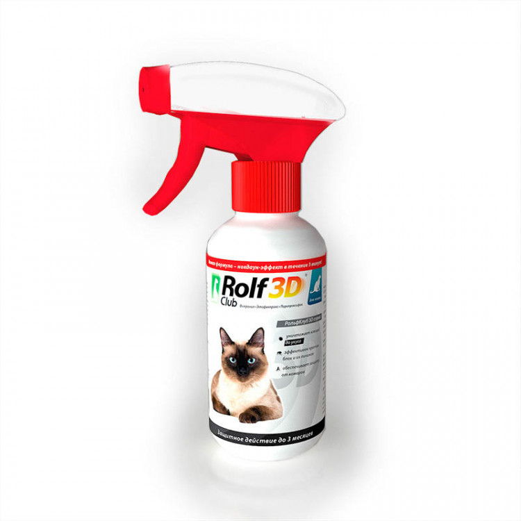 Rolf club 3d спрей для кошек от блох и клещей 200 мл