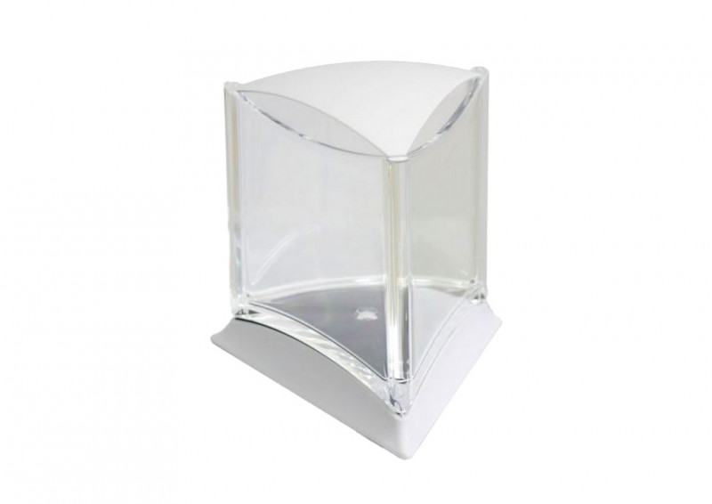 Аквариум треугольный для петушка белый со светодиодной лампой