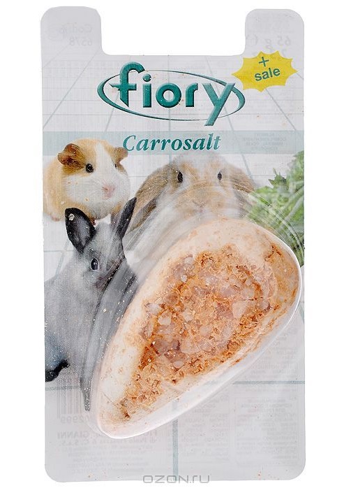 Био-камень для грызунов Fiory 65 г в форме морковки с солью carrosalt