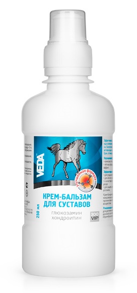 Веда зоовип крем-бальзам для суставов лошадей 250 мл глюкозамин/хондроитин