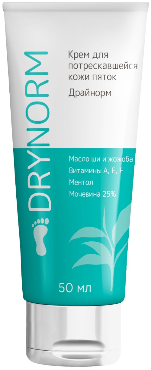 DryNorm крем для потрескавшейся кожи пяток с мочевиной 25% 50мл N 1