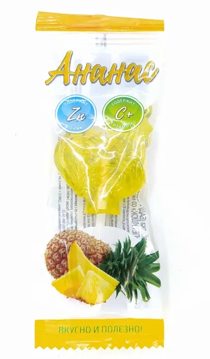 Карамель леденцовая Петушок 17г ананас/витамин С