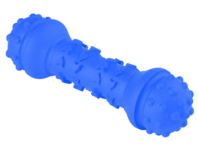 Игрушка гантель дентальная для собак синяя Mr.kranch 18см с ароматом курицы