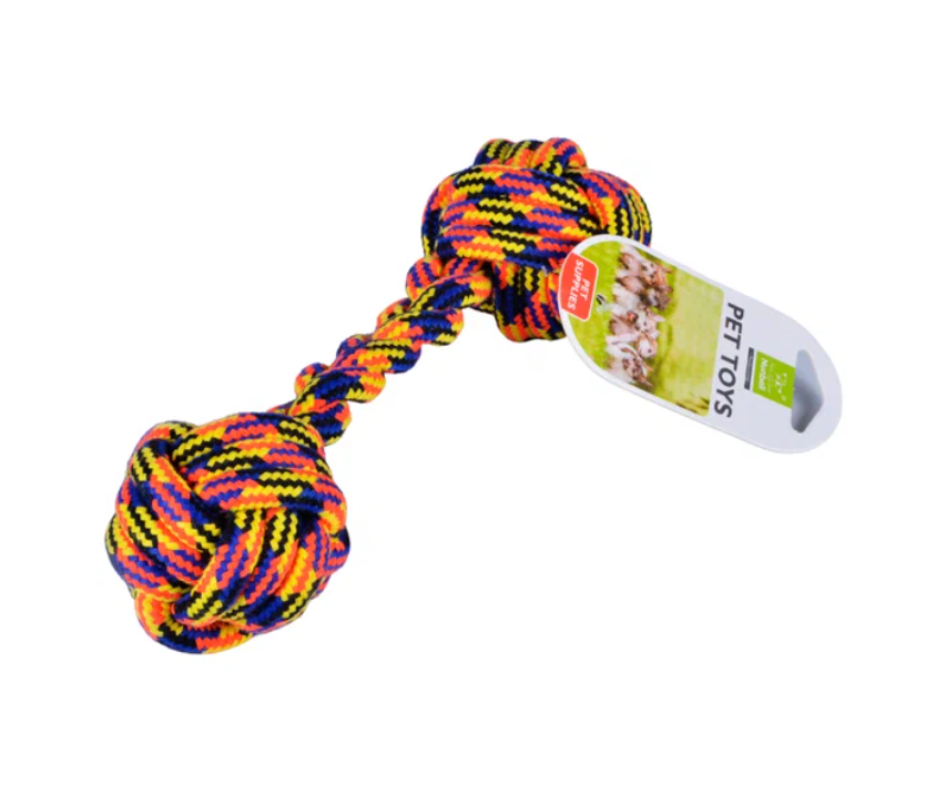 Игрушка гантель плетеная для собак Nunbell микс 20х6см 31019-0198