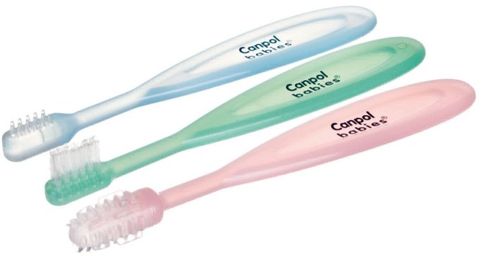 Canpol babies набор зубные щетки 2шт+щетка-массажер +0месяцев