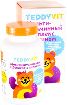 TeddyVit витаминный комплекс пастилки жеват холин/цитрусовый микс N 30