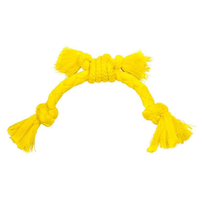 Игрушка канат сенсорный для щенков желтый Playology с ароматом курицы