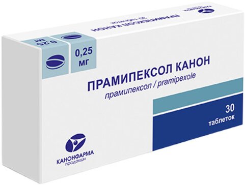 Прамипексол канон тб 0,25 мг N 30