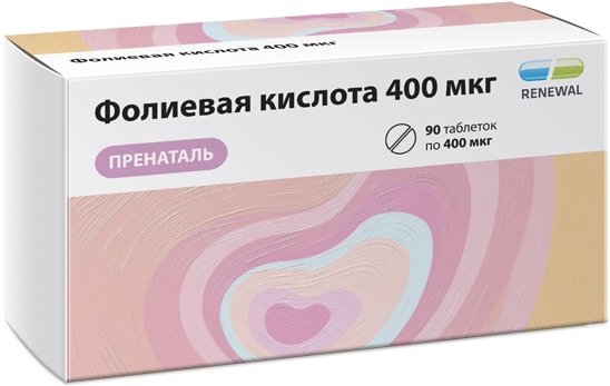 Фолиевая кислота Пренаталь табл 400 мкг N 90