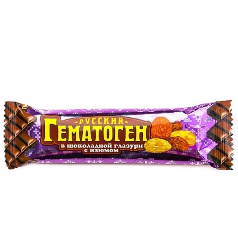 Гематоген Русский с изюмом в глазури 40г