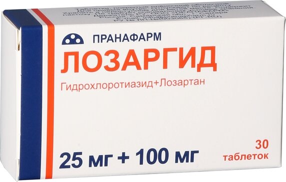 Лозаргид таб п/о 25мг+100мг N 30