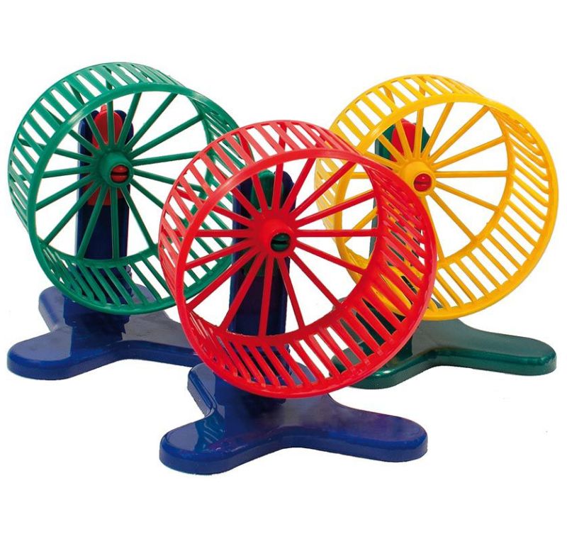 Игрушка колесо для грызунов с подставкой d9см пластик rp3090