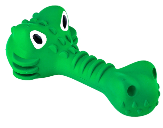 Игрушка крокодил с пищалкой для собак зеленый Mr.kranch 18см с ароматом курицы