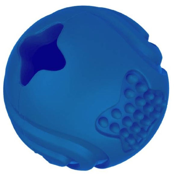 Игрушка мяч для собак синий Mr.kranch 6.5см с ароматом курицы