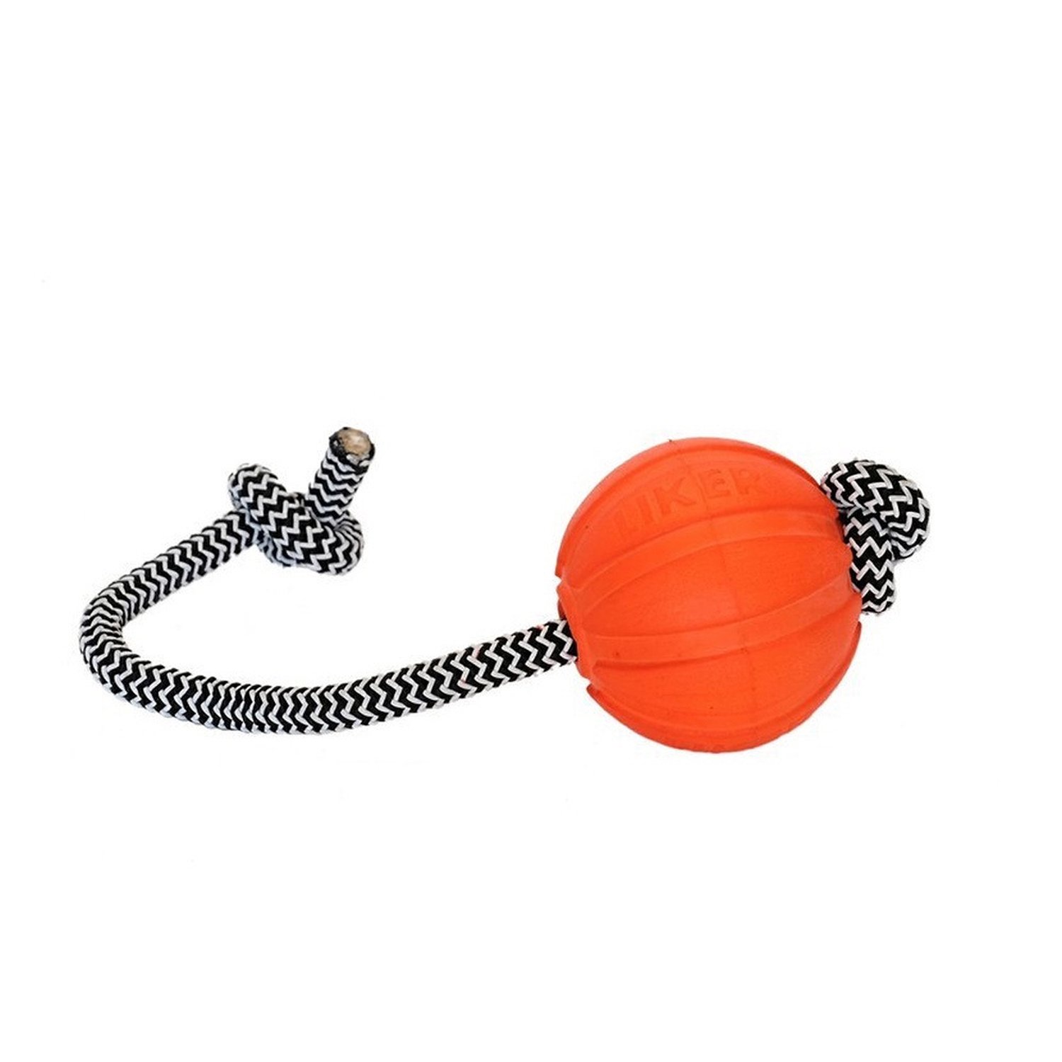 Игрушка мяч на шнуре для собак оранжевый Liker line 5см