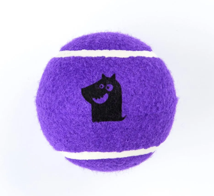 Игрушка мяч теннисный для собак фиолетовый Mr.kranch большой 10см