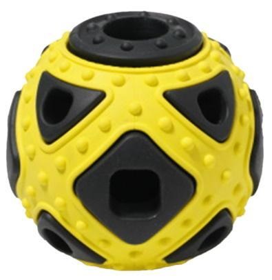 Игрушка мяч фигурный для собак черно-желтый Homepet silver series каучук 6.4х5.9см