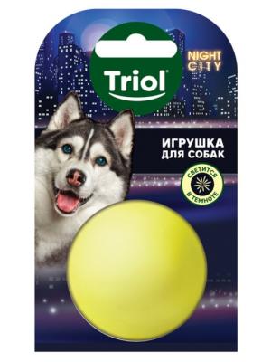Игрушка мяч-неон для собак Triol night city винил 6см