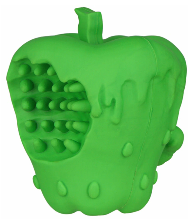 Игрушка яблоко с пищалкой для собак зеленое Mr.kranch 10см с ароматом курицы