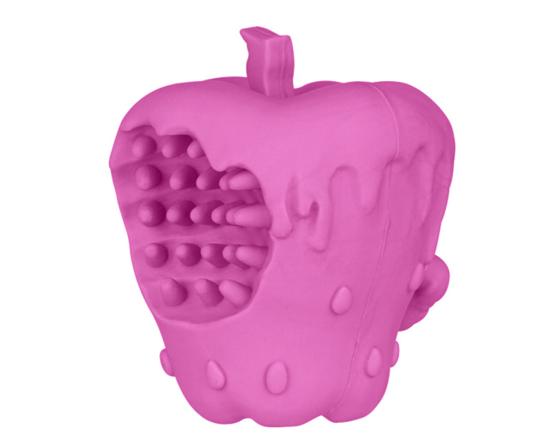 Игрушка яблоко с пищалкой для собак розовое Mr.kranch 10см с ароматом бекона